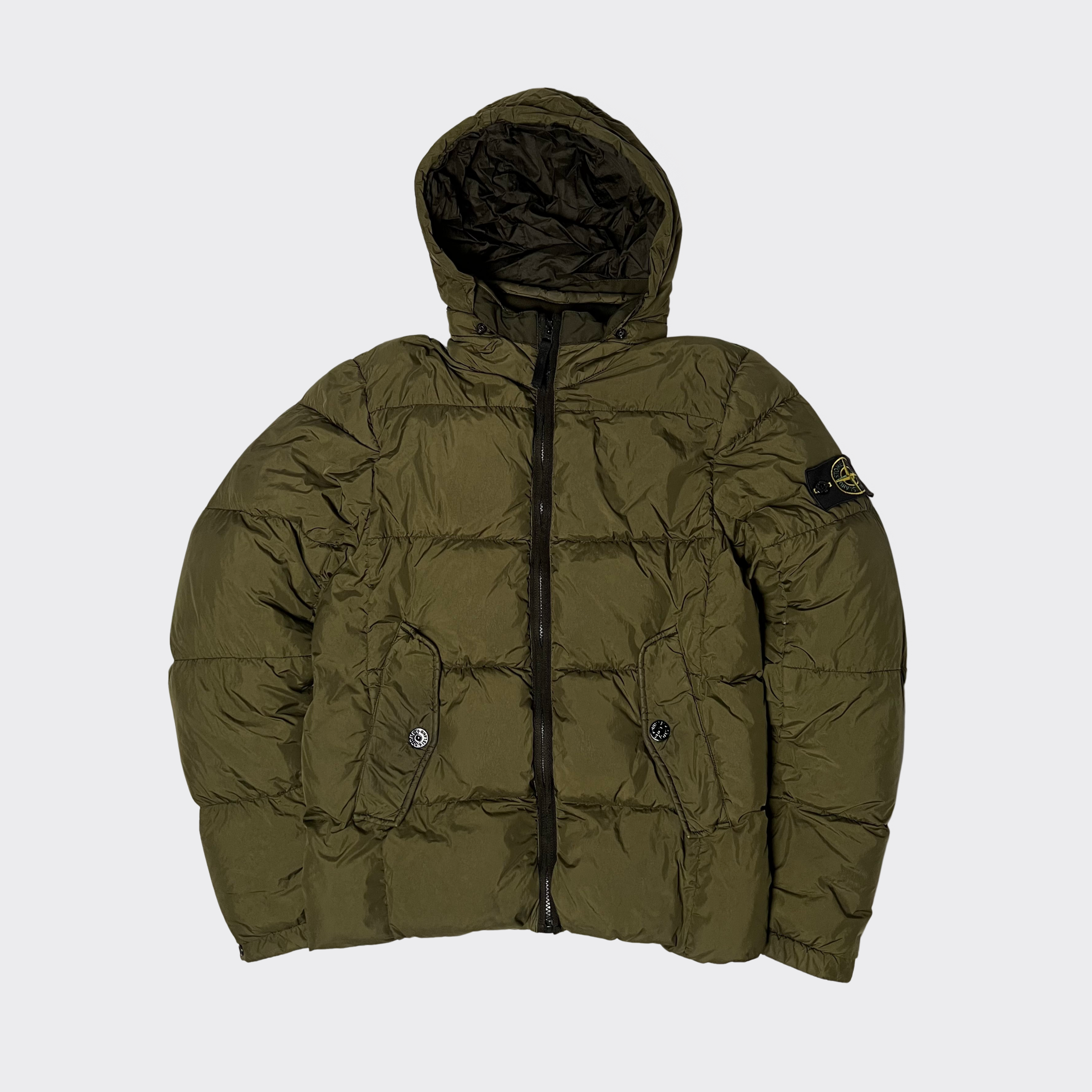 Stone Island Olive Down Jacket S