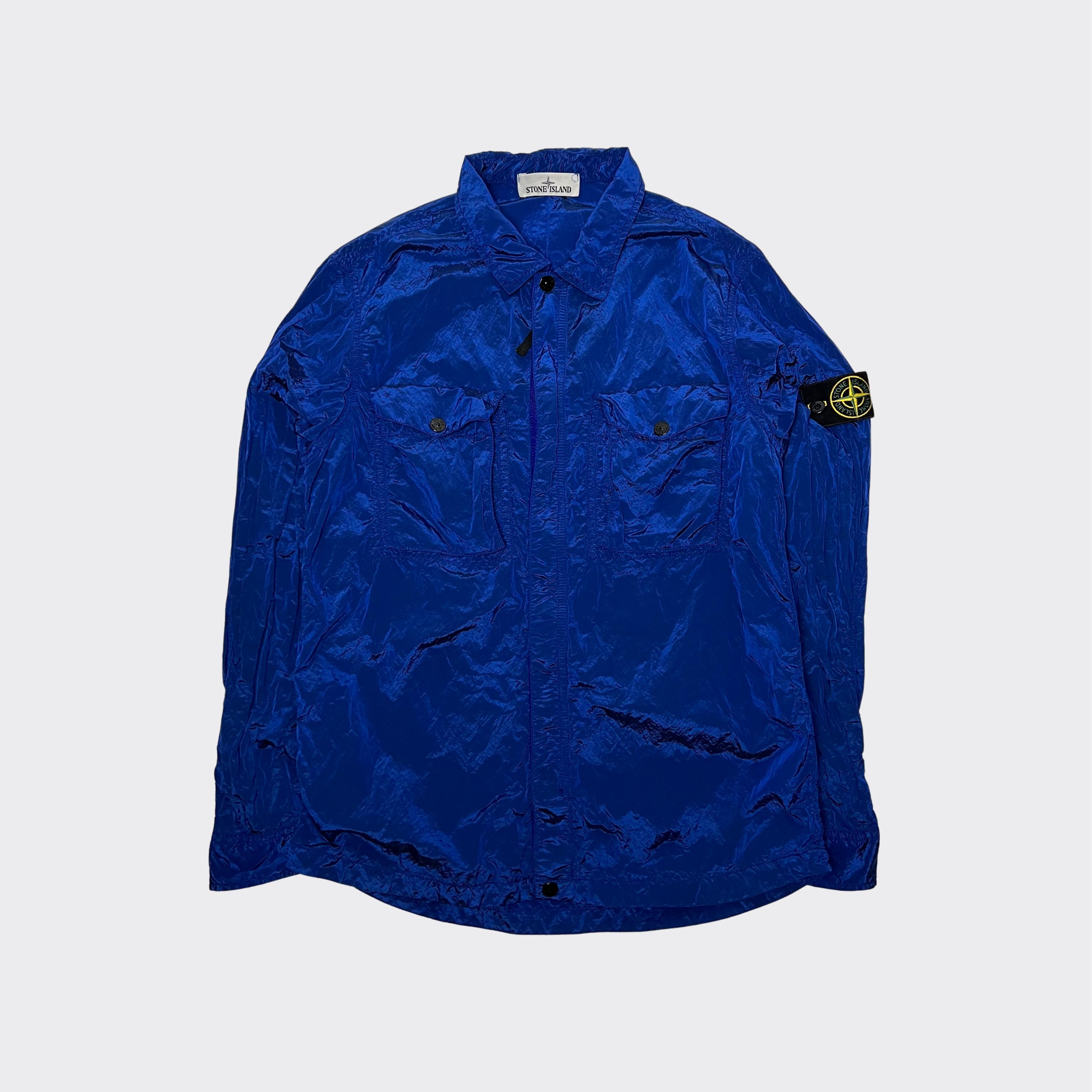 Stone island nylon metal overshirt clearance blue